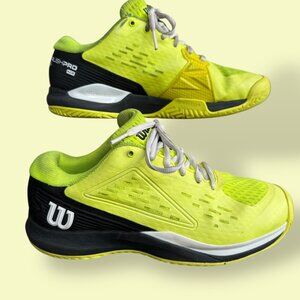 Wilson Rush Pro Ace Junior Size 6 Neon Green Yellow Black Court Sneakers Tennis
